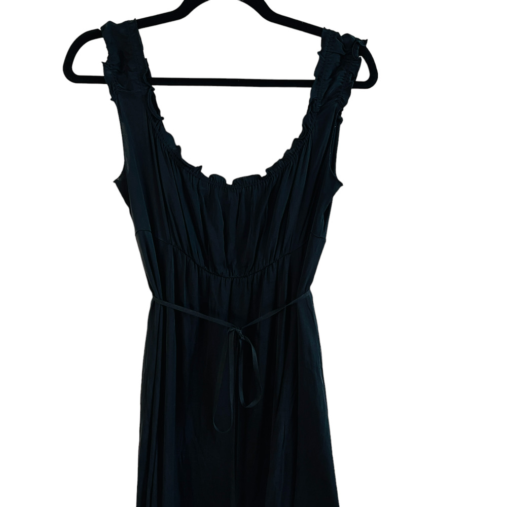 Elie Tahari Black Off-The-Shoulder Ruffle Knee Length Silk A-Line Dress Size 10 - Picture 6 of 11